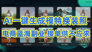 AI一键生成模特换装照变现玩法，电商蓝海副业供不应求-欢迎访问本站